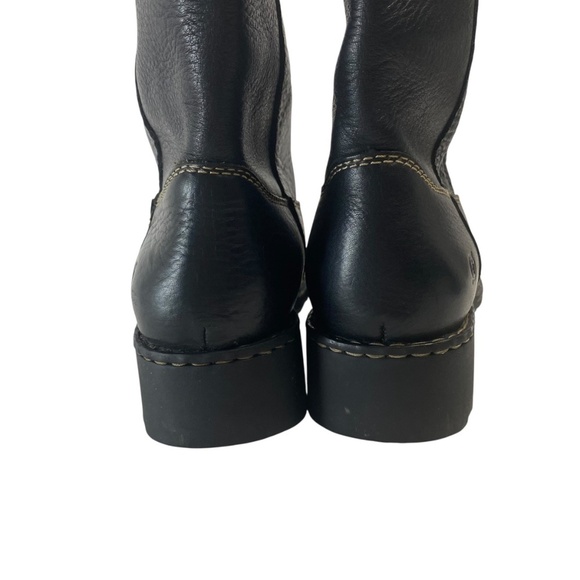 BORN Unisex Shavano Western Black Pebble grained Leather Pull-on Boots - Picture 4 of 11
